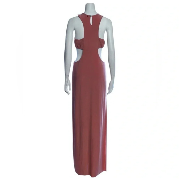 MISA LOS ANGELES Lyra Cut Out Jersey Knit Maxi Dress Cocoa Brown Size S NWT - Picture 7 of 13